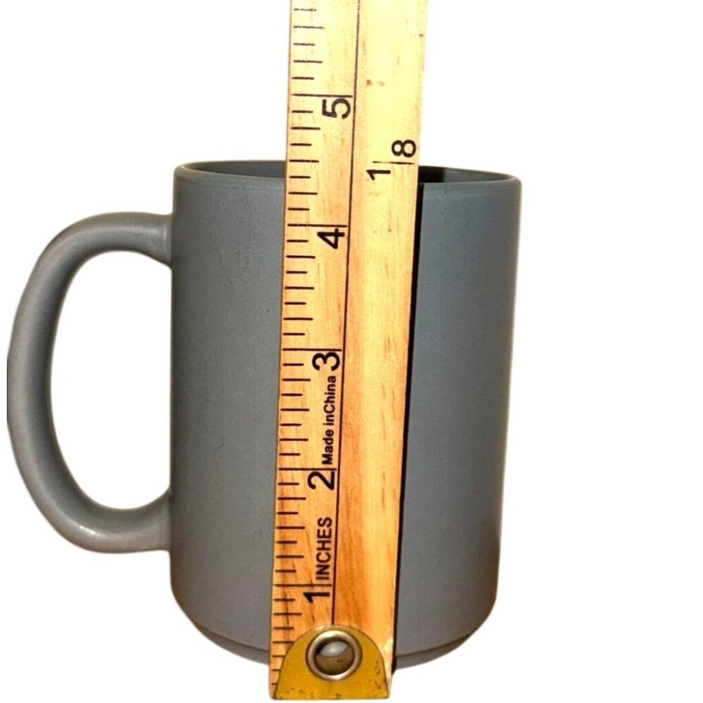DesignPac Gray Ceramic Coffee Mugs 12 oz Dishwasher & Microwave Safe - Picture 3 of 4